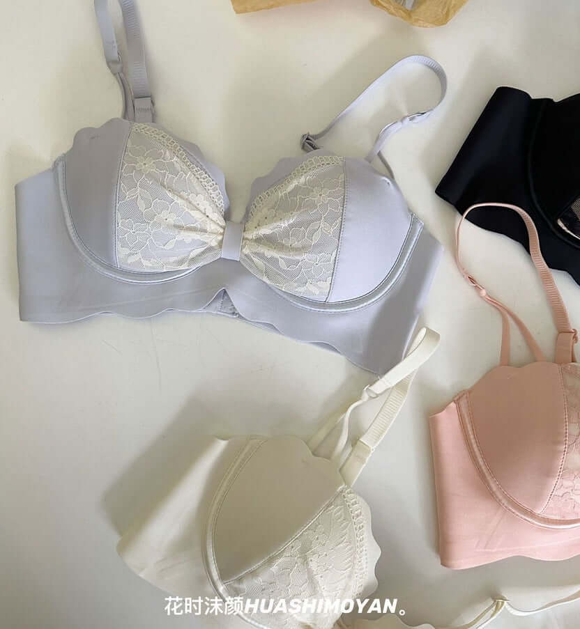 Bow Style Lace Padded Bra – Non-Wired Beautiful Design | FiftyShades