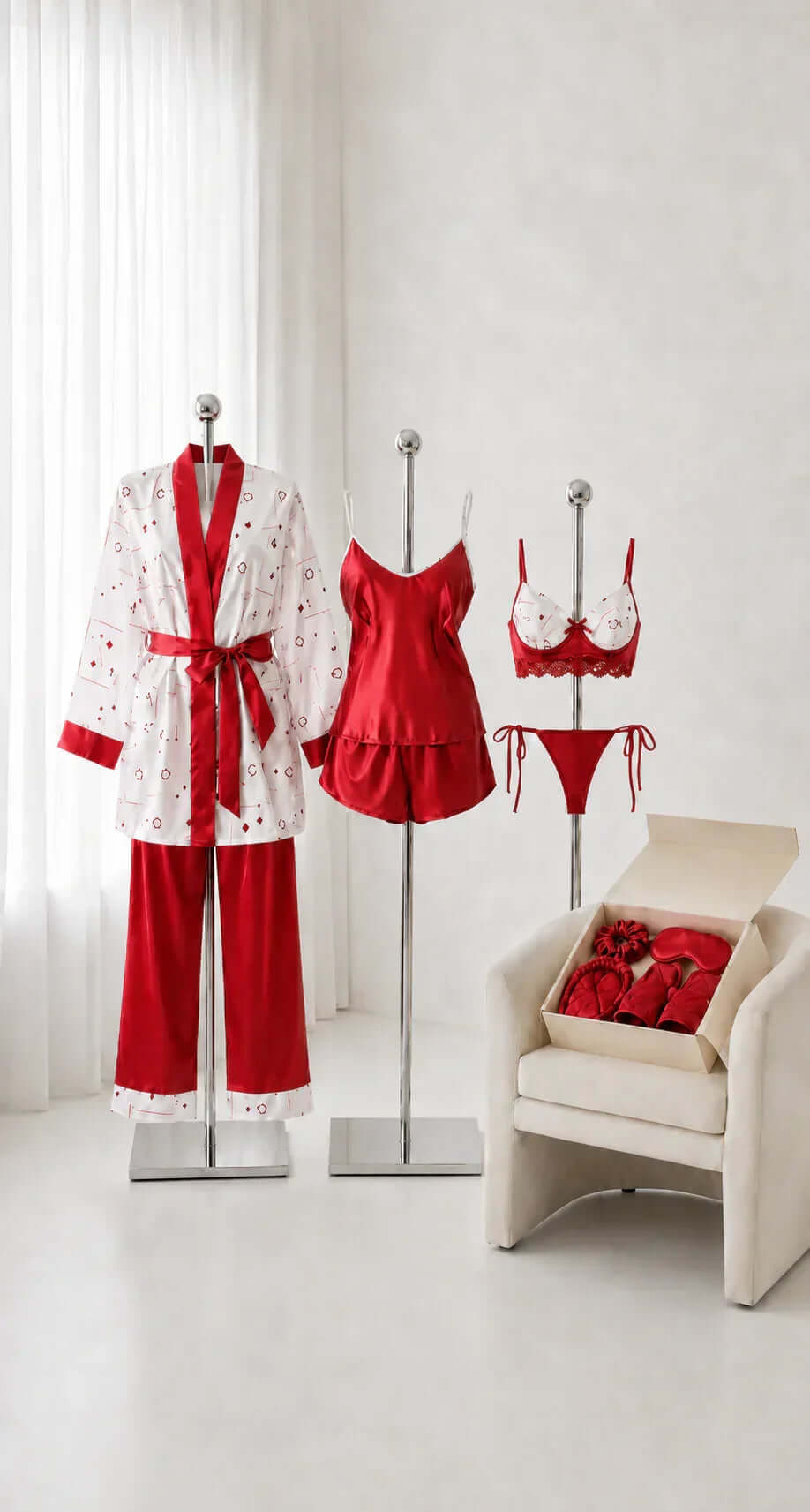 Hearts Set – Luxury Satin Nightwear & Lingerie Collection | FiftyShades