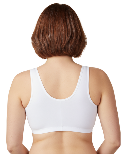 Cotton Front Open Post Surgical Bra with Pockets - Black