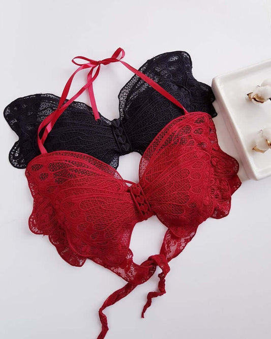 Butterfly 🦋 Style Fashion Bralette – Lace Halter Bra | FiftyShades