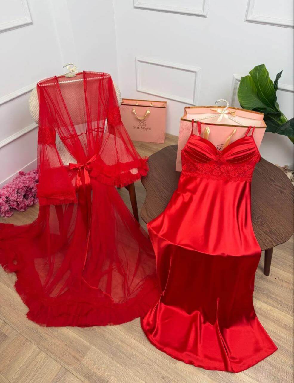 8 Pcs Luxury Imported Silk Nighty Bridal Set – Premium Satin Sleepwear | FiftyShades