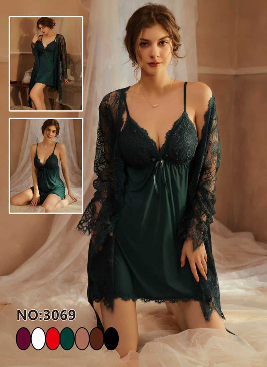 Premium padded silky night dress