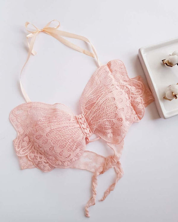 Butterfly 🦋 Style Fashion Bralette – Lace Halter Bra | FiftyShades