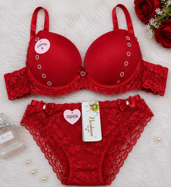 Pack of 3 Elegant Lace Push-Up Bra & Panty Set – Premium Comfort & Stylish Design | FiftyShades