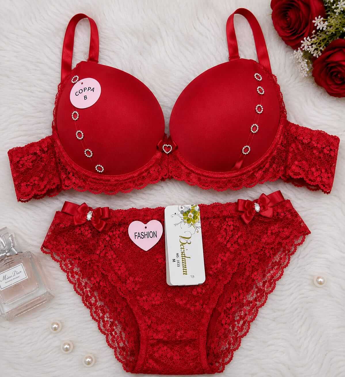 Pack of 3 Elegant Lace Push-Up Bra & Panty Set – Premium Comfort & Stylish Design | FiftyShades