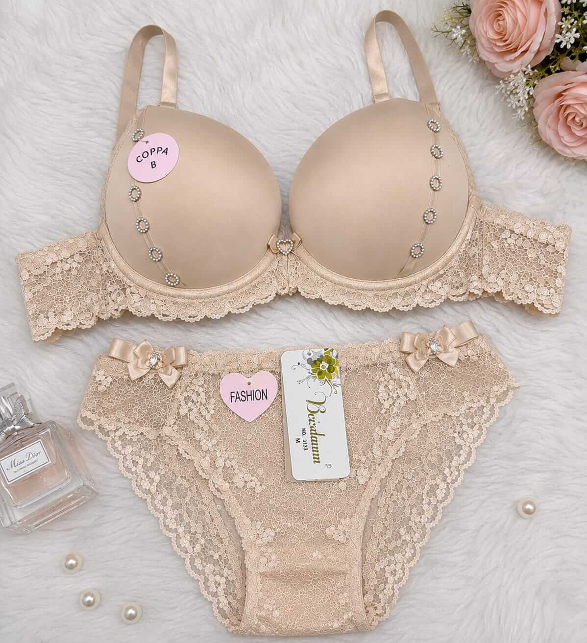 Pack of 3 Elegant Lace Push-Up Bra & Panty Set – Premium Comfort & Stylish Design | FiftyShades