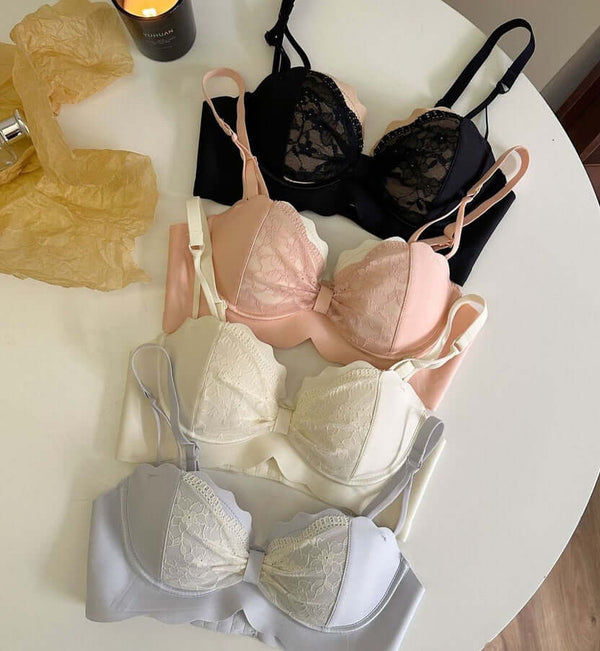 Bow Style Lace Padded Bra – Non-Wired Beautiful Design | FiftyShades