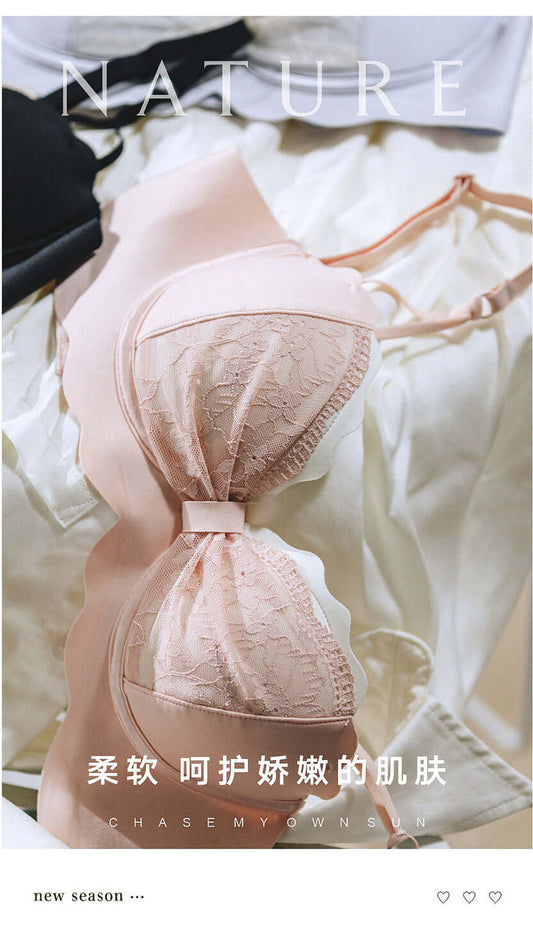 Bow Style Lace Padded Bra – Non-Wired Beautiful Design | FiftyShades
