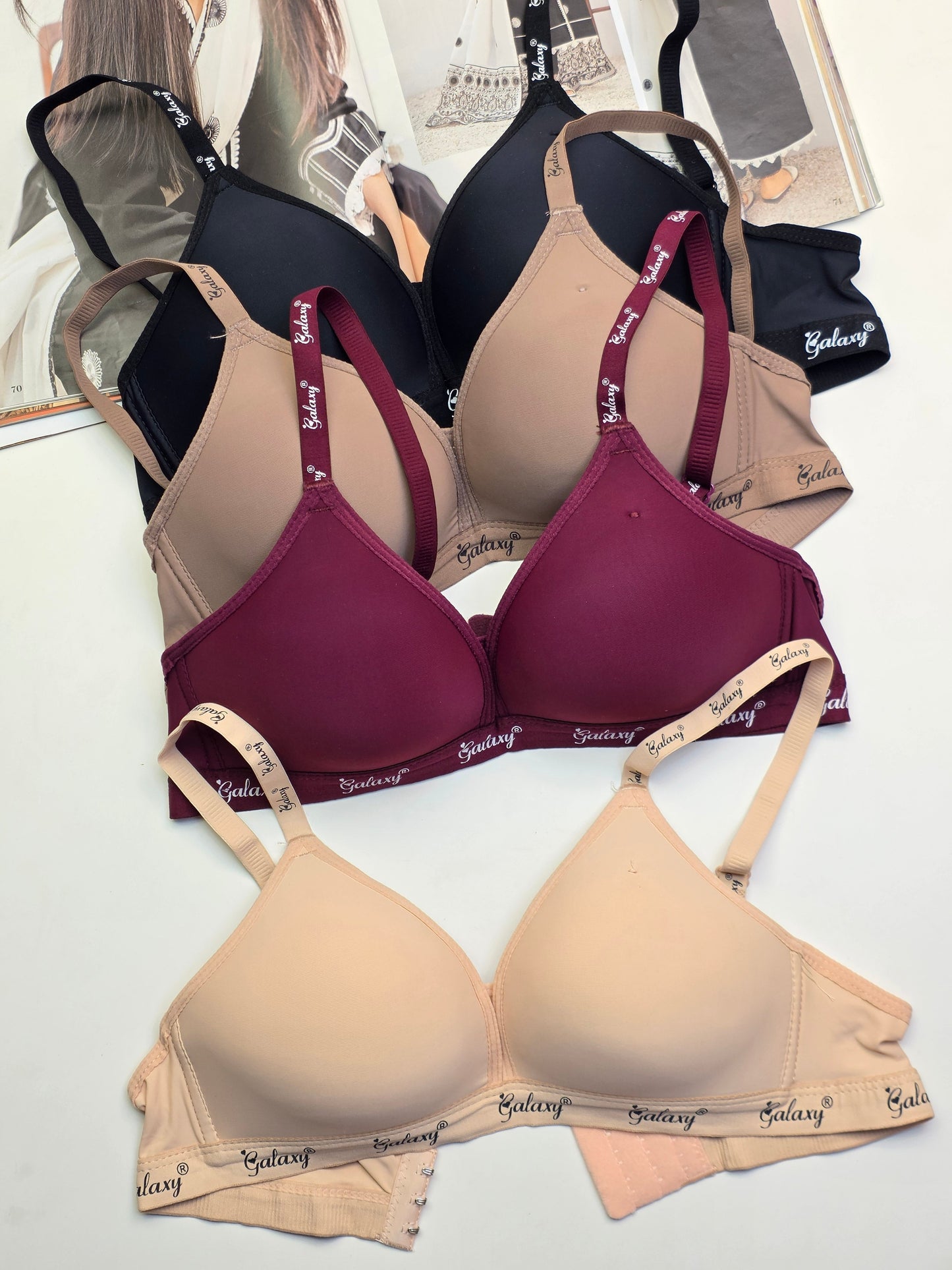 (32-38)B Seamless Thin-Pad Non-Wire Bra & Panty Pair(R4)