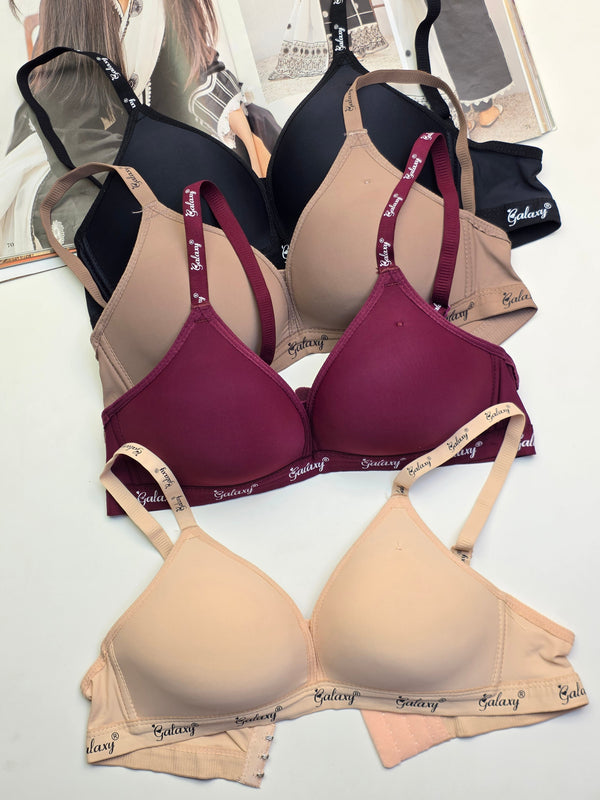 (32-38)B Seamless Thin-Pad Non-Wire Bra & Panty Pair(R4)