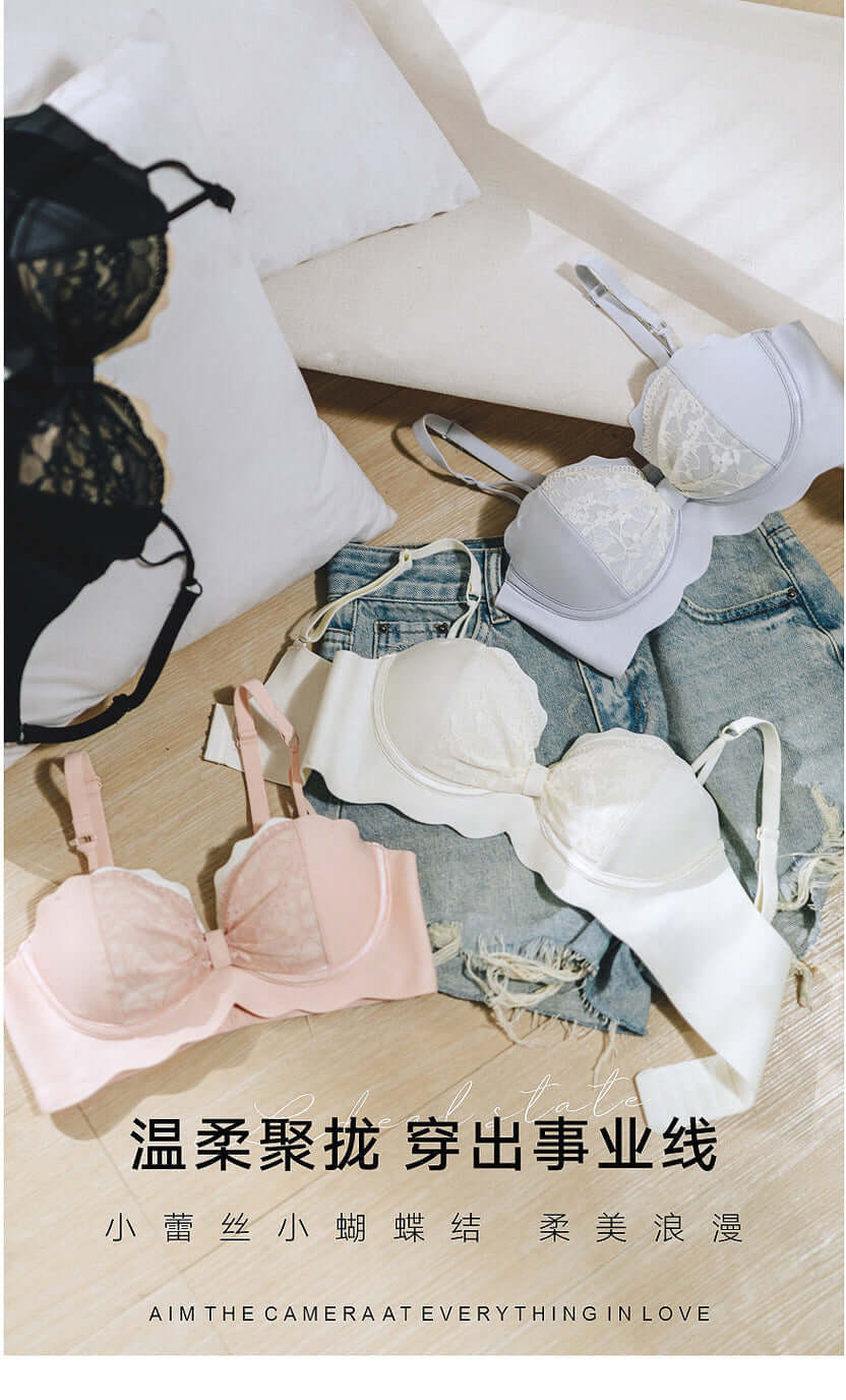 Bow Style Lace Padded Bra – Non-Wired Beautiful Design | FiftyShades